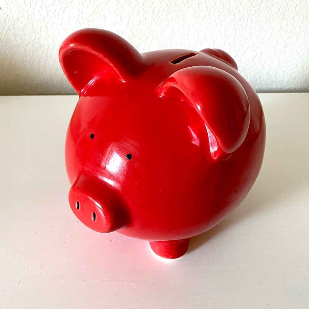 Red Ceramic Piggy Bank